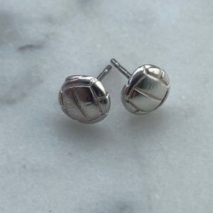 Sterling Silver Volleyball Post Earrings